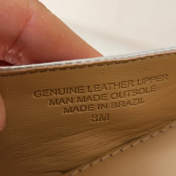 Talbots Sutton buckle silver metallic flats size 8 - Picture 10 of 13